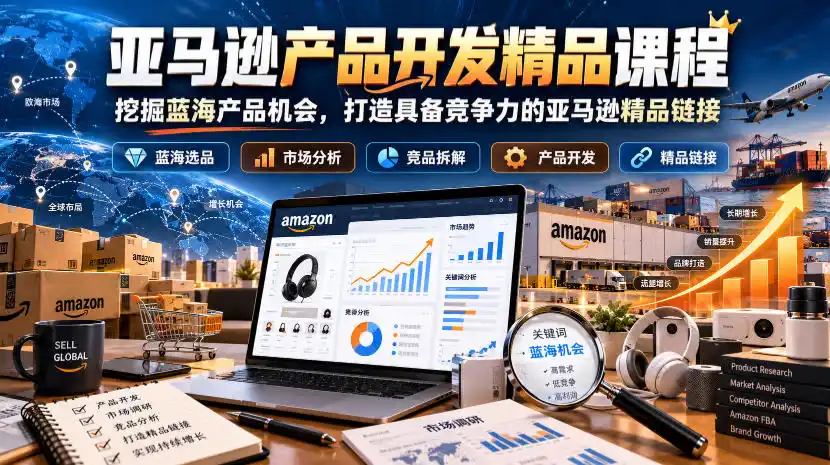 亚马逊产品开发精品课程，挖掘蓝海产品机会，打造具备竞争力的亚马逊精品链接-小玖网_综合网创资源_优质付费资源_知识付费网课平台_创业项目