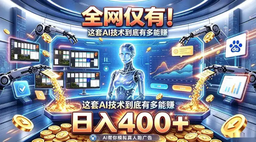 全网仅有！这套AI技术到底有多能賺，日入400+，无需人工干预，实现真正被动变现【揭秘】-小玖网_综合网创资源_优质付费资源_知识付费网课平台_创业项目