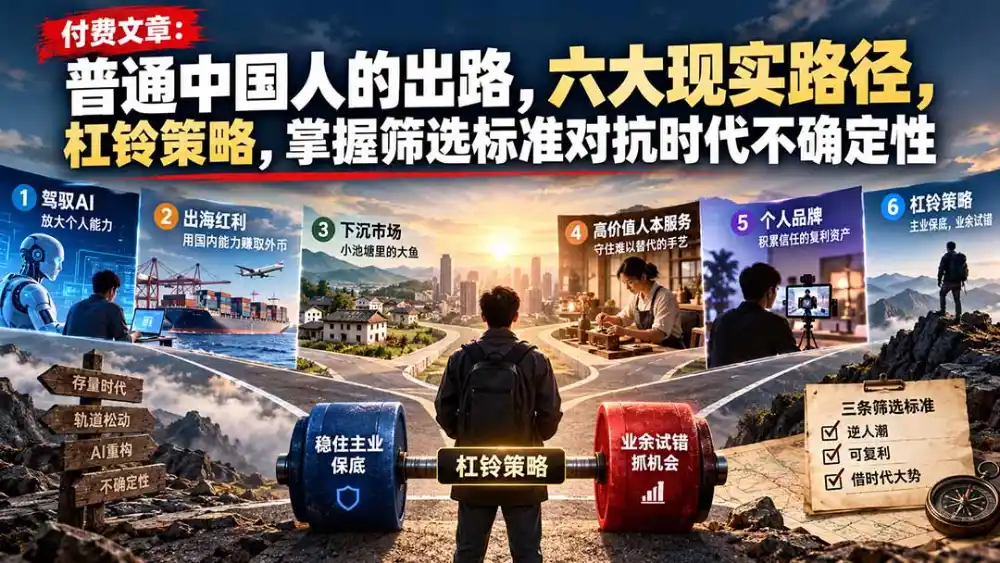 付费文章：普通中国人的出路，六大现实路径，杠铃策略，掌握筛选标准对抗时代不确定性-小玖网_综合网创资源_优质付费资源_知识付费网课平台_创业项目