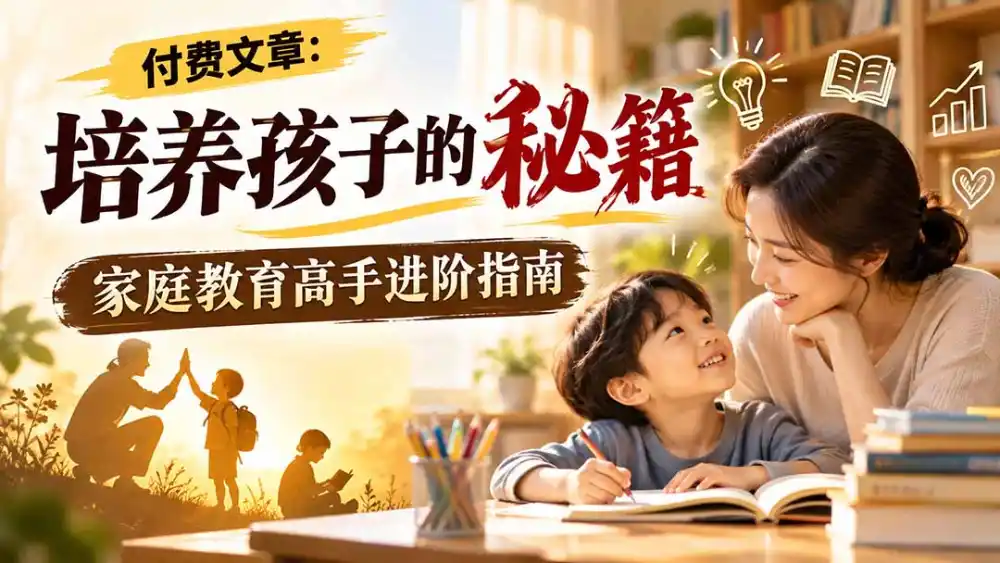 付费文章：培养孩子的秘籍，家庭教育高手进阶指南-小玖网_综合网创资源_优质付费资源_知识付费网课平台_创业项目