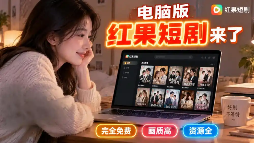 手机看短剧费眼？电脑版红果短剧来了，完全免费、画质高、资源全-小玖网_综合网创资源_优质付费资源_知识付费网课平台_创业项目