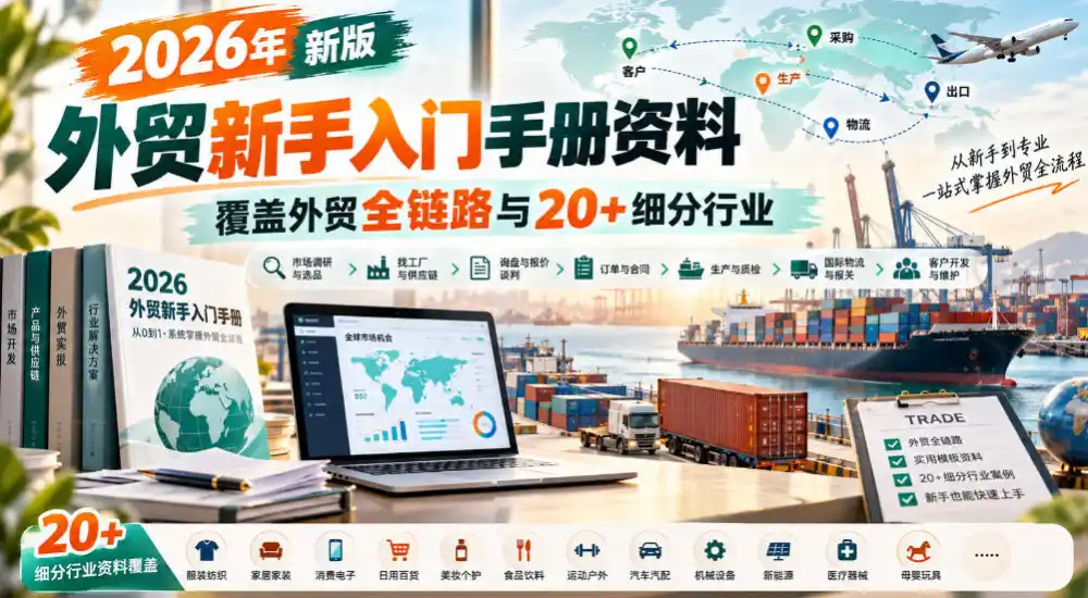 2026年新版外贸新手入门手册资料，覆盖外贸全链路与20+细分行业-小玖网_综合网创资源_优质付费资源_知识付费网课平台_创业项目