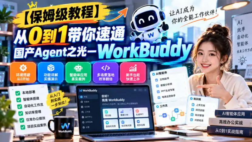 【保姆级教程】从0到1带你速通国产Agent之光—WorkBuddy【文档】-小玖网_综合网创资源_优质付费资源_知识付费网课平台_创业项目
