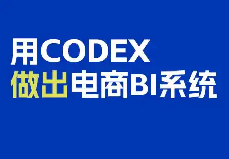 电商108将·用Codex做出电商BI系统-小玖网_综合网创资源_优质付费资源_知识付费网课平台_创业项目