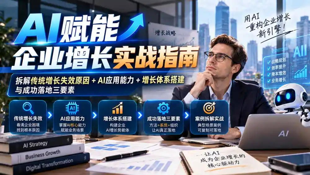 【无水印】AI赋能企业增长实战指南：拆解传统增长失效原因+AI应用能力+增长体系搭建与成功落地三要素-小玖网_综合网创资源_优质付费资源_知识付费网课平台_创业项目