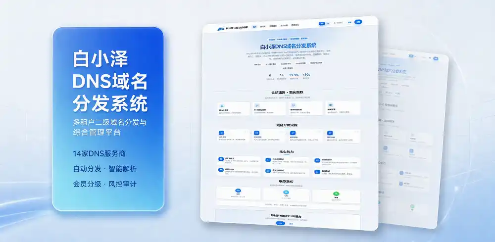 白小泽DNS域名分发系统 公测版 v1.0.0-小玖网_综合网创资源_优质付费资源_知识付费网课平台_创业项目