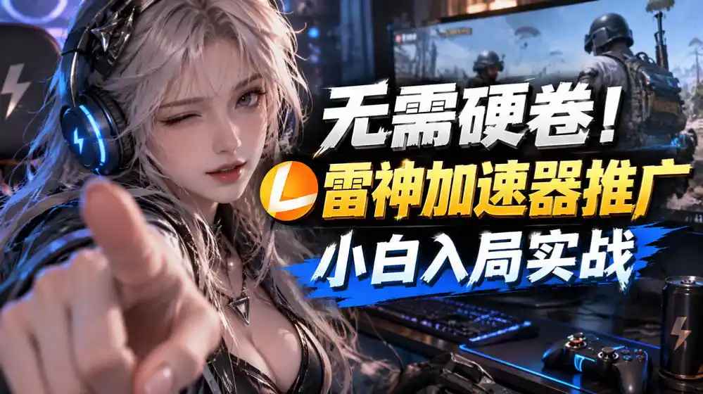 无需硬卷！雷神加速器推广，小白入局实战一天也能几十r-小玖网_综合网创资源_优质付费资源_知识付费网课平台_创业项目