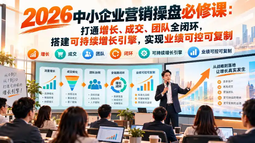 2026中小企业营销操盘必修课：打通增长、成交、团队全闭环，搭建可持续增长引擎，实现业绩可控可复制-小玖网_综合网创资源_优质付费资源_知识付费网课平台_创业项目